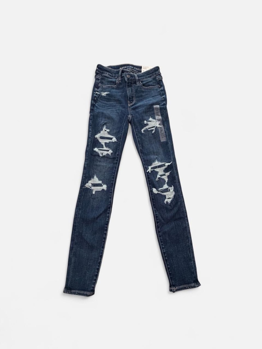 Women’s Distressed Skinny Jeans - Dark Blue